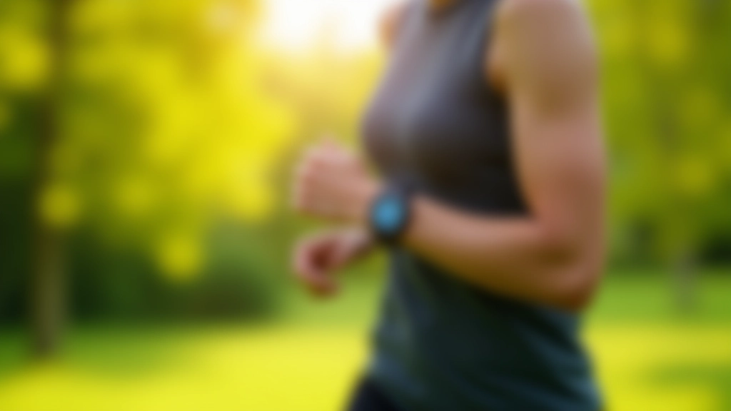 Cilvēks jogging ar viedierīci un fitnesa pulksteni, ārā saulainā dienā